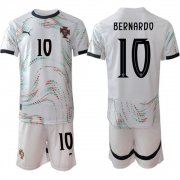 Cheap Men's Portugal Team #10 Bernardo 2025 White Away Soccer Jersey Suit