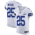 Wholesale Cheap Nike Cowboys #25 Xavier Woods White Men's Stitched With Established In 1960 Patch NFL New Elite Jersey