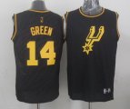 Wholesale Cheap San Antonio Spurs #14 Danny Green Revolution 30 Swingman 2014 Black With Gold Jersey