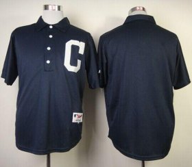 Wholesale Cheap Indians Blank Navy Blue 1902 Turn Back The Clock Stitched MLB Jersey