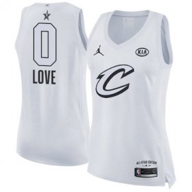 Wholesale Cheap Nike Cleveland Cavaliers #0 Kevin Love White Women\'s NBA Jordan Swingman 2018 All-Star Game Jersey