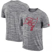 Wholesale Cheap Men's Tampa Bay Buccaneers Nike Heathered Black Sideline Legend Velocity Travel Performance T-Shirt