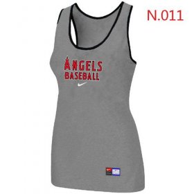 Wholesale Cheap Women\'s Nike Los Angeles Angels Tri-Blend Racerback Stretch Tank Top Light Grey