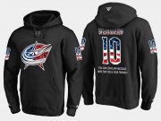 Wholesale Cheap Blue Jackets #10 Alexander Wennberg NHL Banner Wave Usa Flag Black Hoodie