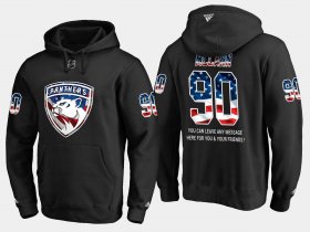 Wholesale Cheap Panthers #90 Jared Mccann NHL Banner Wave Usa Flag Black Hoodie