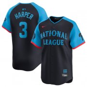 Cheap Men's National League #3 Bryce Harper Navy 2024 All-Star Limited Stitched Baseball Jersey