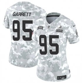 Cheap Women\'s Cleveland Browns #95 Myles Garrett 2024 F.U.S.E Arctic Camo Salute To Service Limited Stitched Jersey(Run Small)