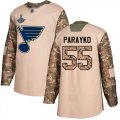 Wholesale Cheap Adidas Blues #55 Colton Parayko Camo Authentic 2017 Veterans Day Stanley Cup Champions Stitched NHL Jersey