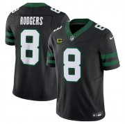 Cheap Men's New York Jets #8 Aaron Rodgers Black 2024 F.U.S.E. With 4-Star C Patch Vapor Limited Stitched Jersey