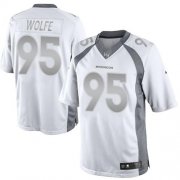 Wholesale Cheap Nike Broncos #95 Derek Wolfe White Men's Stitched NFL Limited Platinum Jersey