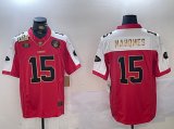 Cheap Men's Kansas City Chiefs #15 Patrick Mahomes Red With Gold Super Bowl LVIII Patch Limited Stitched Football Jersey