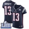 Wholesale Cheap Nike Patriots #13 Phillip Dorsett Navy Blue Team Color Super Bowl LIII Bound Men's Stitched NFL Vapor Untouchable Elite Jersey