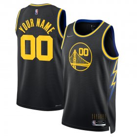 Wholesale Cheap Men\'s Golden State Warriors Nike Black 2021-22 Swingman Custom Jersey - City Edition