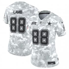 Cheap Women\'s Dallas Cowboys #88 CeeDee Lamb 2024 F.U.S.E Arctic Camo Salute To Service Limited Stitched Football Jersey(Run Small)