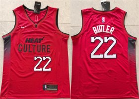 Cheap Men\'s Miami Heat #22 Jimmy Butler Red 2024 City Edition Stitched Basketball Jersey