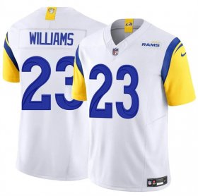 Cheap Men\'s Los Angeles Rams #23 Kyren Williams White 2024 Vapor Untouchable Stitched Football Jersey