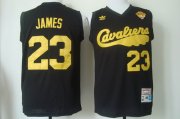 Wholesale Cheap Men's Cleveland Cavaliers #23 LeBron James 2016 The NBA Finals Patch 2009 Black Hardwood Classics Soul Swingman Throwback Jersey