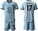 Wholesale Cheap Men 2020-2021 club Chelsea away Light blue 17 Soccer Jerseys