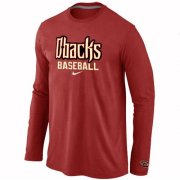 Wholesale Cheap Arizona Diamondbacks Crimson Long Sleeve MLB T-Shirt Red