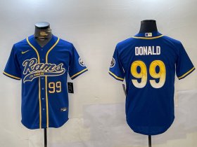 Cheap Men\'s Los Angeles Rams #99 Royal Cool Base Stitched Baseball Jersey