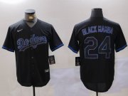 Cheap Men's Los Angeles Dodgers #24 Kobe Bryant Black Mamba Lights Out Black Fashion Stitched Cool Base Jerseys