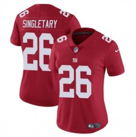 Cheap Women\'s New York Giants #26 Devin Singletary Red Vapor Stitched Jersey(Run Small)