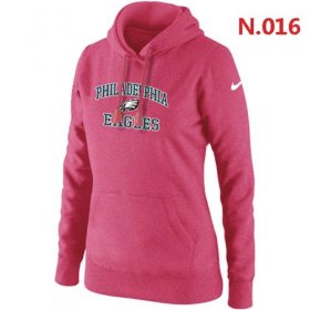 Wholesale Cheap Women\'s Nike Philadelphia Eagles Heart & Soul Pullover Hoodie Pink