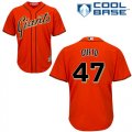 Wholesale Cheap Giants #47 Johnny Cueto Orange Alternate Cool Base Stitched Youth MLB Jersey