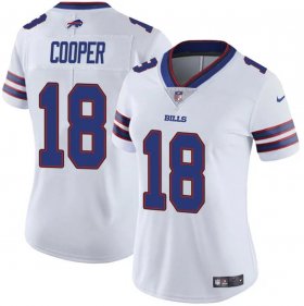 Cheap Women\'s Buffalo Bills #18 Amari Cooper White Vapor Stitched Football Jersey(Run Small)