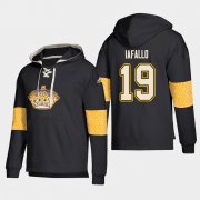 Wholesale Cheap Los Angeles Kings #19 Alex Iafallo Black adidas Lace-Up Pullover Hoodie