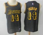 Wholesale Cheap Men's Los Angeles Lakers #14 Brandon Ingram Black 2017-18 Nike City Edition Swingman Jersey