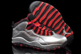 Wholesale Cheap Air Jordan 10 Retro Shoes silver/red-black