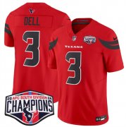 Cheap Men's Houston Texans #3 Tank Dell Red F.U.S.E. 2024 AFC South Division Champions Vapor Limited Stitched Football Jersey