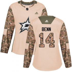 Wholesale Cheap Adidas Stars #14 Jamie Benn Camo Authentic 2017 Veterans Day Women\'s Stitched NHL Jersey