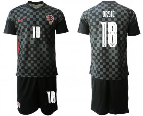 Wholesale Cheap Men 2020-2021 European Cup Croatia away black 18 Nike Soccer Jersey