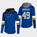 Wholesale Cheap Blues #49 Ivan Barbashev Blue 2018 Pullover Platinum Hoodie