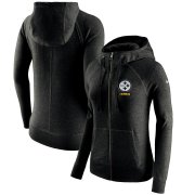 Wholesale Cheap Pittsburgh Steelers Nike Women's Gym Vintage Full-Zip Hoodie Black