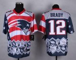 Wholesale Cheap Nike Patriots #12 Tom Brady Navy Blue Men's Stitched NFL Elite Noble Fashion Jersey