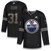 Wholesale Cheap Adidas Oilers #31 Grant Fuhr Black Authentic Classic Stitched NHL Jersey