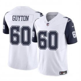 Cheap Men\'s Dallas Cowboys #60 Tyler Guyton White 2024 Draft F.U.S.E Color Rush Limited Football Stitched Jersey