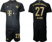 Wholesale Cheap Men 2021-2022 ClubBayern Munchen away black 27 Adidas Soccer Jersey