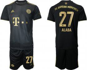 Wholesale Cheap Men 2021-2022 ClubBayern Munchen away black 27 Adidas Soccer Jersey