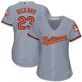 Wholesale Cheap Orioles #23 Joey Rickard Grey Road Women\'s Stitched MLB Jersey