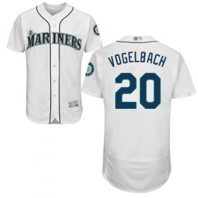 Wholesale Cheap Mariners #20 Dan Vogelbach White Flexbase Authentic Collection Stitched MLB Jersey