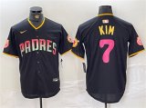 Wholesale Cheap Men's San Diego Padres #7 Ha-Seong Kim Black Cool Base Stitched Baseball Jersey