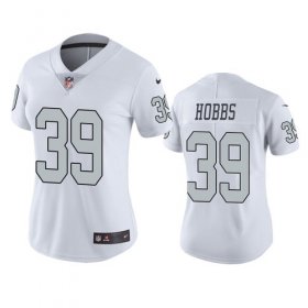 Wholesale Cheap Women\'s Las Vegas Raiders #39 Nate Hobbs White Color Rush Limited Jersey