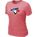 Wholesale Cheap Women's Nike Toronto Blue Jays Authentic Logo T-Shirt Pink