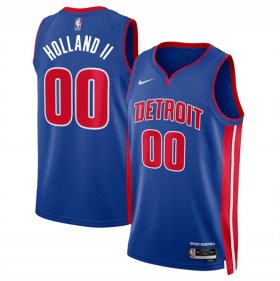 Men\'s Detroit Pistons #00 Ron Holland II Blue 2024 Icon Edition Stitched Jersey