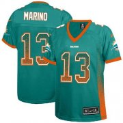 Wholesale Cheap Nike Dolphins #13 Dan Marino Aqua Green Team Color Women's Stitched NFL Elite Drift Fashion Jersey