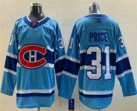 Cheap Men\'s Montreal Canadiens #31 Carey Price Blue 2022 Reverse Retro Stitched Jersey